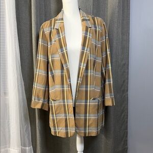 Cato Tan Plaid Women's Blazer